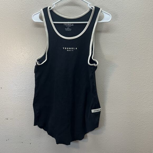 YoungLA Other - YoungLA Tank Top Mens SZ L Black Beige Ribbed Stretch Gym Muscle MMXIV